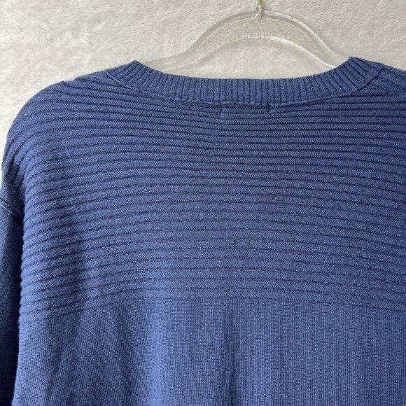 Neve Sweater Mens XL Merino Wool Blue V Neck Pullover - Picture 7 of 12